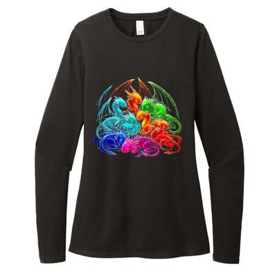 Colorful Baby Dragon Cute Pretty Birthday Womens CVC Long Sleeve Shirt