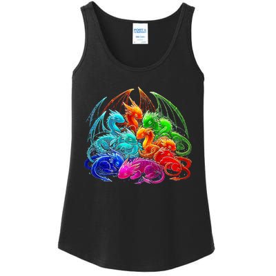 Colorful Baby Dragon Cute Pretty Birthday Ladies Essential Tank