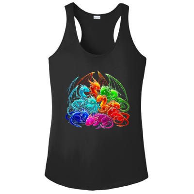 Colorful Baby Dragon Cute Pretty Birthday Ladies PosiCharge Competitor Racerback Tank