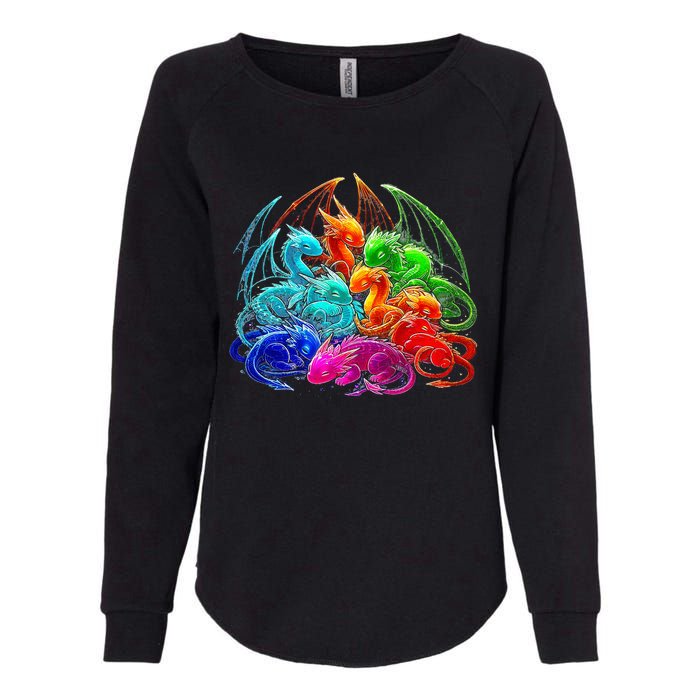 Colorful Baby Dragon Cute Pretty Birthday Womens California Wash Sweatshirt