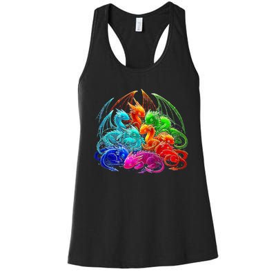 Colorful Baby Dragon Cute Pretty Birthday Women's Racerback Tank