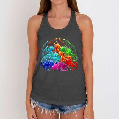 Colorful Baby Dragon Cute Pretty Birthday Women's Knotted Racerback Tank