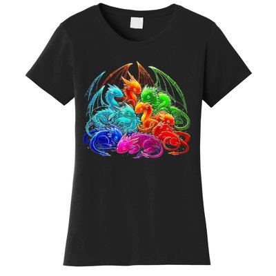 Colorful Baby Dragon Cute Pretty Birthday Women's T-Shirt