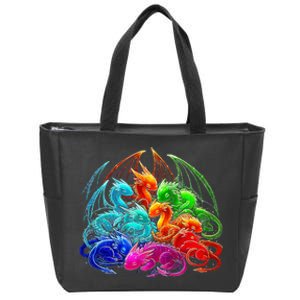 Colorful Baby Dragon Cute Pretty Birthday Zip Tote Bag