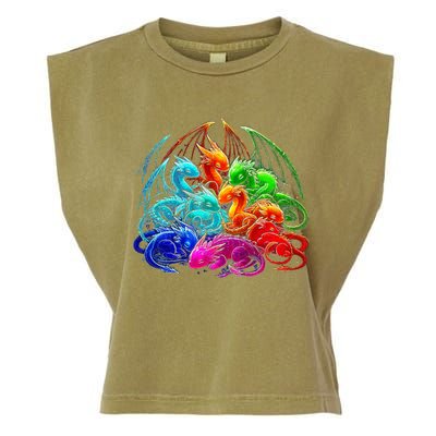 Colorful Baby Dragon Cute Pretty Birthday Garment-Dyed Women's Muscle Tee