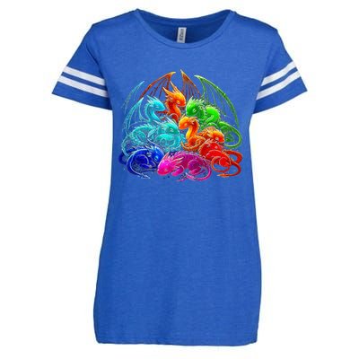 Colorful Baby Dragon Cute Pretty Birthday Enza Ladies Jersey Football T-Shirt