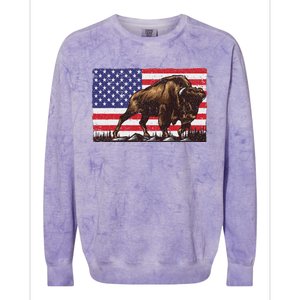 Cool Bison Design Buffalo Bison Lovers Colorblast Crewneck Sweatshirt