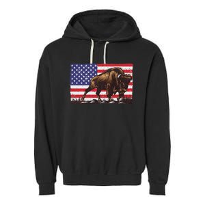 Cool Bison Design Buffalo Bison Lovers Garment-Dyed Fleece Hoodie