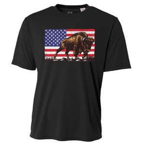 Cool Bison Design Buffalo Bison Lovers Cooling Performance Crew T-Shirt