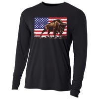 Cool Bison Design Buffalo Bison Lovers Cooling Performance Long Sleeve Crew