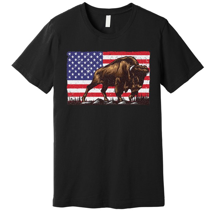 Cool Bison Design Buffalo Bison Lovers Premium T-Shirt