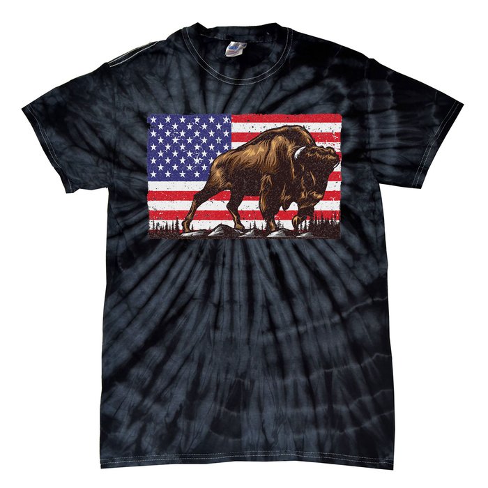 Cool Bison Design Buffalo Bison Lovers Tie-Dye T-Shirt