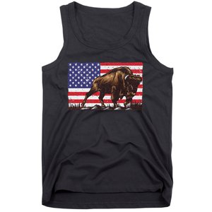 Cool Bison Design Buffalo Bison Lovers Tank Top