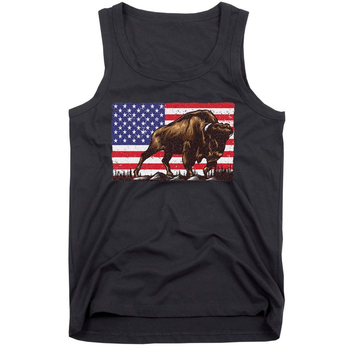 Cool Bison Design Buffalo Bison Lovers Tank Top