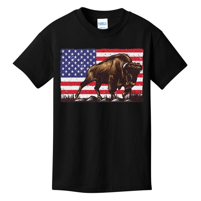 Cool Bison Design Buffalo Bison Lovers Kids T-Shirt