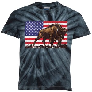 Cool Bison Design Buffalo Bison Lovers Kids Tie-Dye T-Shirt