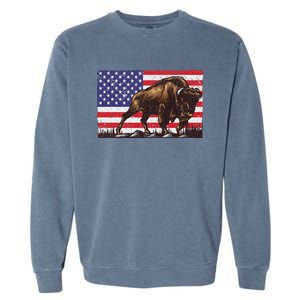 Cool Bison Design Buffalo Bison Lovers Garment-Dyed Sweatshirt