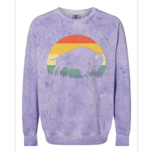 Cool Bison Design For Women Buffalo Bison Lovers Colorblast Crewneck Sweatshirt