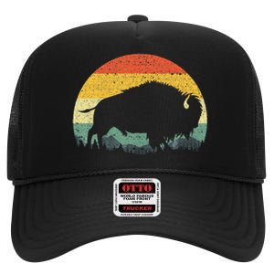 Cool Bison Design For Women Buffalo Bison Lovers High Crown Mesh Back Trucker Hat