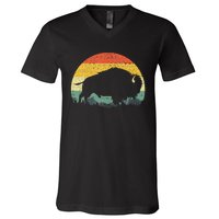 Cool Bison Design For Women Buffalo Bison Lovers V-Neck T-Shirt