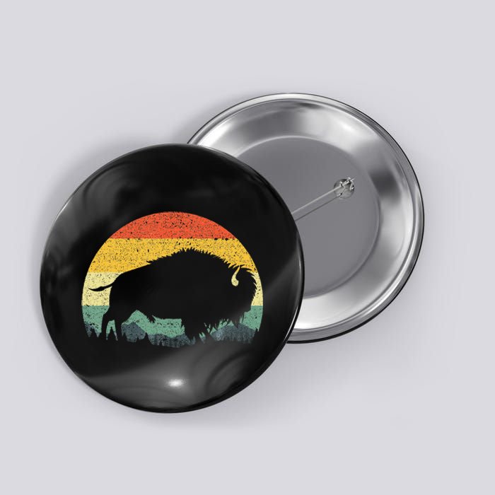 Cool Bison Design For Women Buffalo Bison Lovers Button