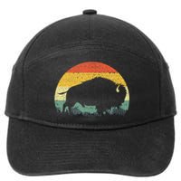 Cool Bison Design For Women Buffalo Bison Lovers 7-Panel Snapback Hat