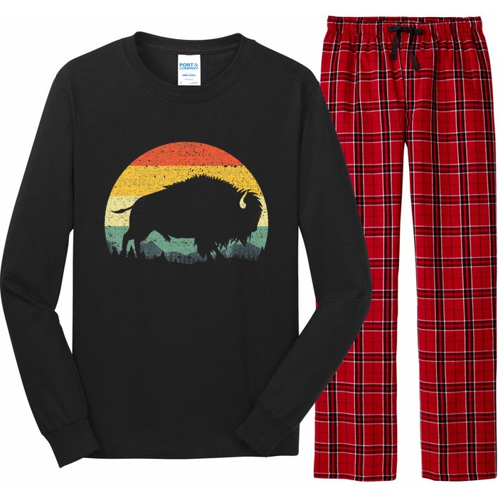 Cool Bison Design For Women Buffalo Bison Lovers Long Sleeve Pajama Set