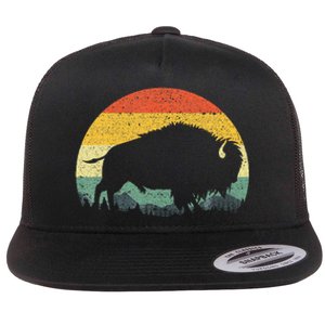 Cool Bison Design For Women Buffalo Bison Lovers Flat Bill Trucker Hat