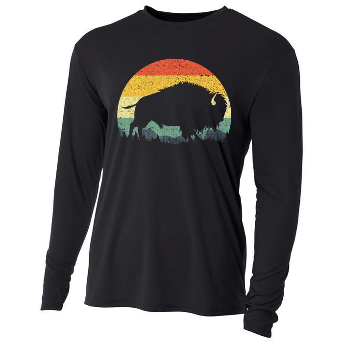 Cool Bison Design For Women Buffalo Bison Lovers Cooling Performance Long Sleeve Crew