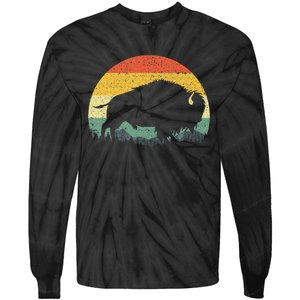 Cool Bison Design For Women Buffalo Bison Lovers Tie-Dye Long Sleeve Shirt