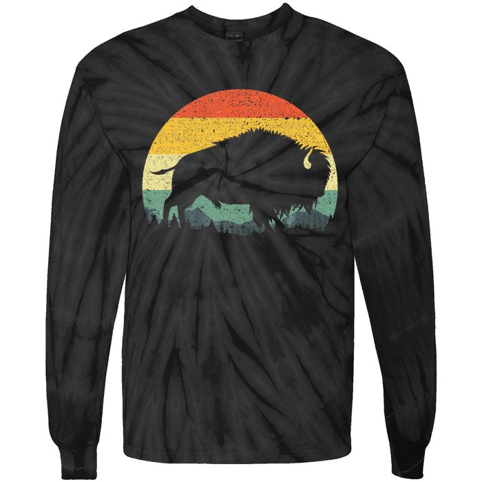 Cool Bison Design For Women Buffalo Bison Lovers Tie-Dye Long Sleeve Shirt