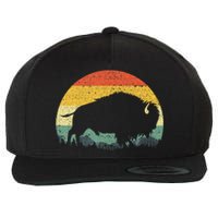 Cool Bison Design For Women Buffalo Bison Lovers Wool Snapback Cap