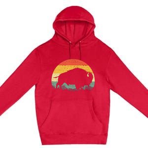 Cool Bison Design For Women Buffalo Bison Lovers Premium Pullover Hoodie