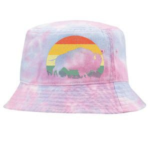 Cool Bison Design For Women Buffalo Bison Lovers Tie-Dyed Bucket Hat