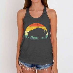 Cool Bison Design For Women Buffalo Bison Lovers Women's Knotted Racerback Tank