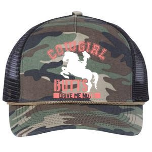 Cowgirl Butts Drive Me Nuts Cowboy Funny Gift For Howdy Gift Retro Rope Trucker Hat Cap