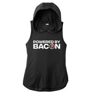 Cool Bacon Design Bacon Strip Pork Lovers Ladies PosiCharge Tri-Blend Wicking Draft Hoodie Tank