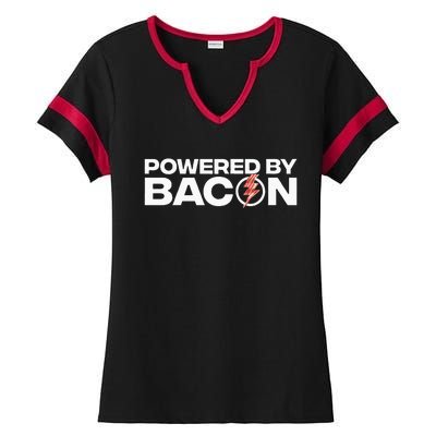 Cool Bacon Design Bacon Strip Pork Lovers Ladies Halftime Notch Neck Tee