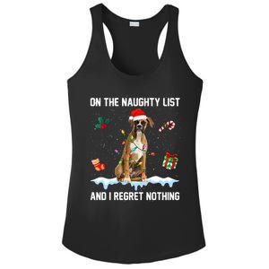 Christmas Boxer Dog Naughty List And I Regret Nothing Xmas Gift Ladies PosiCharge Competitor Racerback Tank