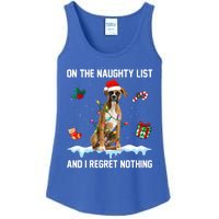 Christmas Boxer Dog Naughty List And I Regret Nothing Xmas Gift Ladies Essential Tank