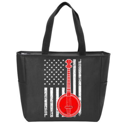 Cool Banjo Design Bluegrass Banjo Player Zip Tote Bag