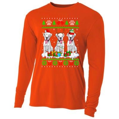 Christmas Boxer Dog Puppy Lover Ugly Xmas Sweater Meaningful Gift Cooling Performance Long Sleeve Crew