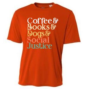 Coffee Books Dogs Social Justice Gift Cooling Performance Crew T-Shirt