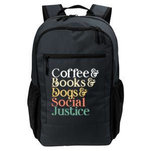 Coffee Books Dogs Social Justice Gift Daily Commute Backpack