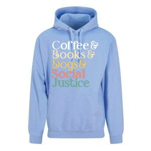 Coffee Books Dogs Social Justice Gift Unisex Surf Hoodie