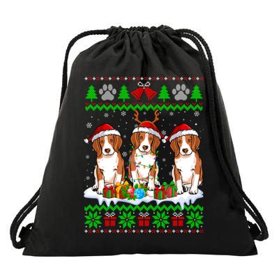 Christmas Beagle Dog Puppy Lover Ugly Xmas Sweater Meaningful Gift Drawstring Bag