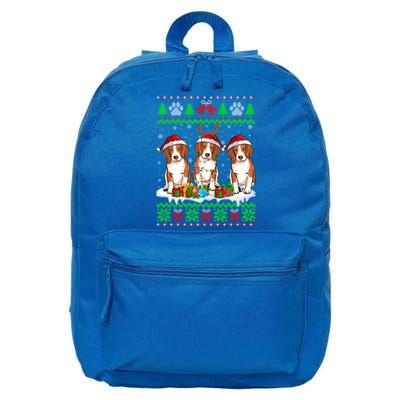 Christmas Beagle Dog Puppy Lover Ugly Xmas Sweater Meaningful Gift 16 in Basic Backpack
