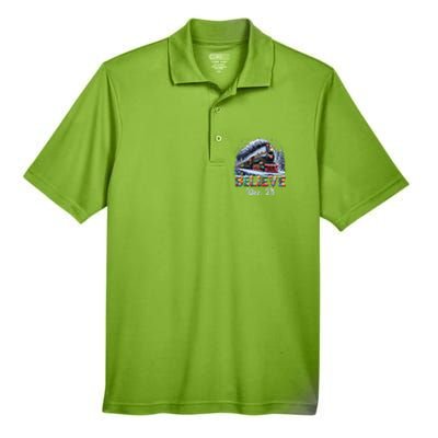 Christmas Believe Dec 25 North Pole All Abroad Men's Origin Performance Pique Polo