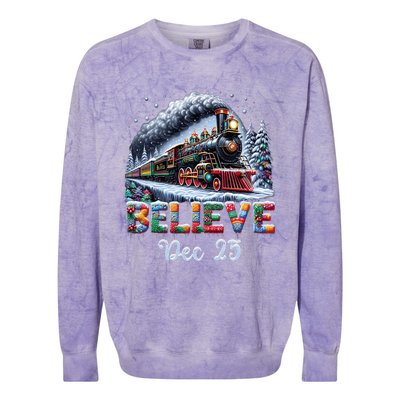 Christmas Believe Dec 25 North Pole All Abroad Colorblast Crewneck Sweatshirt