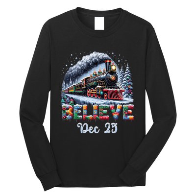 Christmas Believe Dec 25 North Pole All Abroad Long Sleeve Shirt